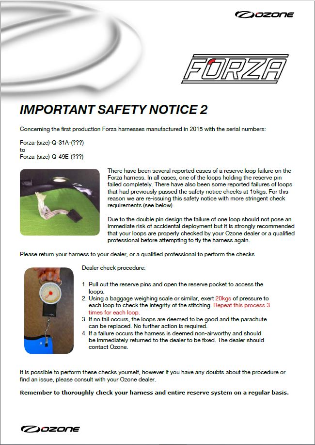 Forza reserve loop safety notice2